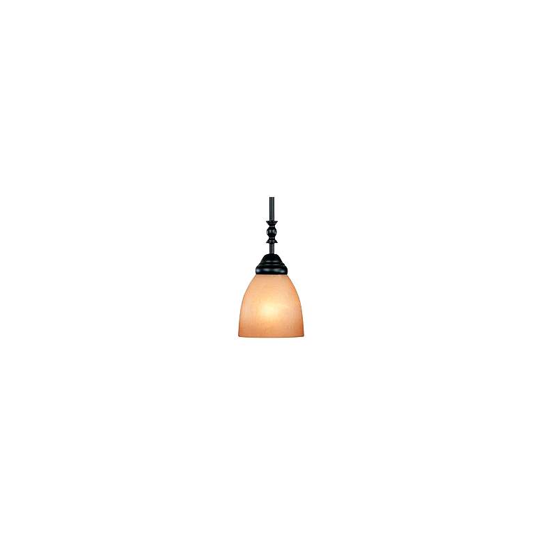 Image 4 Apollo 5-in Oil-Rubbed Bronze Mini Tinted Glass Bell Pendant more views