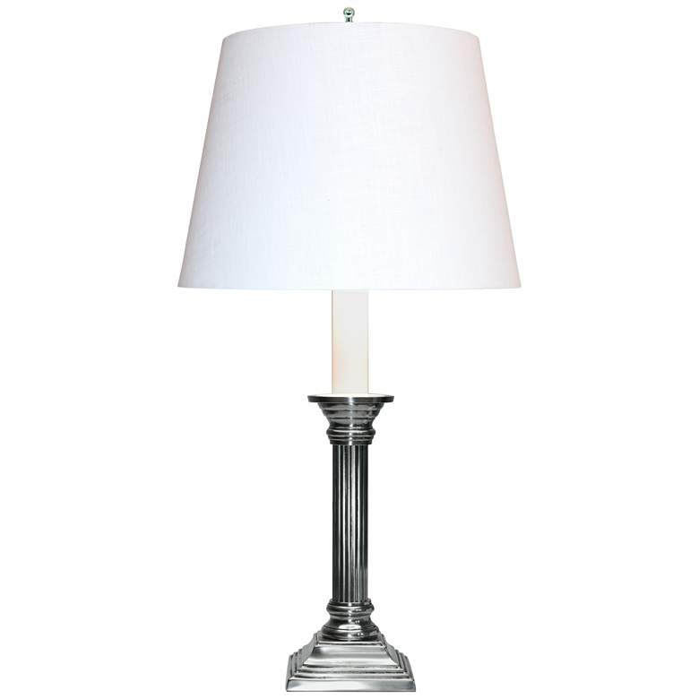 Image 1 Apollo Pewter Table Lamp with White Shade