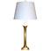 Apollo Polished Brass Tall Table Lamp with Off-White Shade