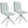 Apollo White Faux Leather Swivel Dining Chair Set of 2