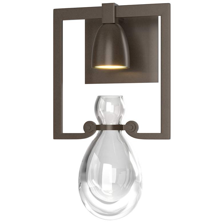 Image 1 Apothecary 14.1 inch High Bronze Sconce With Clear Glass Shade