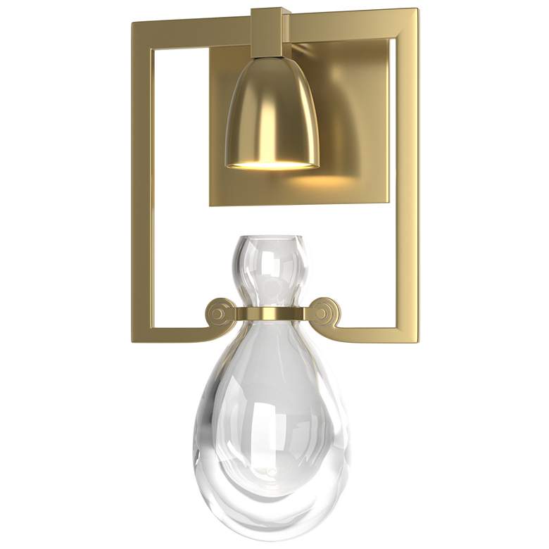 Image 1 Apothecary 14.1 inch High Modern Brass Sconce With Clear Glass Shade