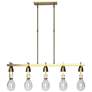 Apothecary 40.5" Modern Brass Short Pendant With Clear Glass