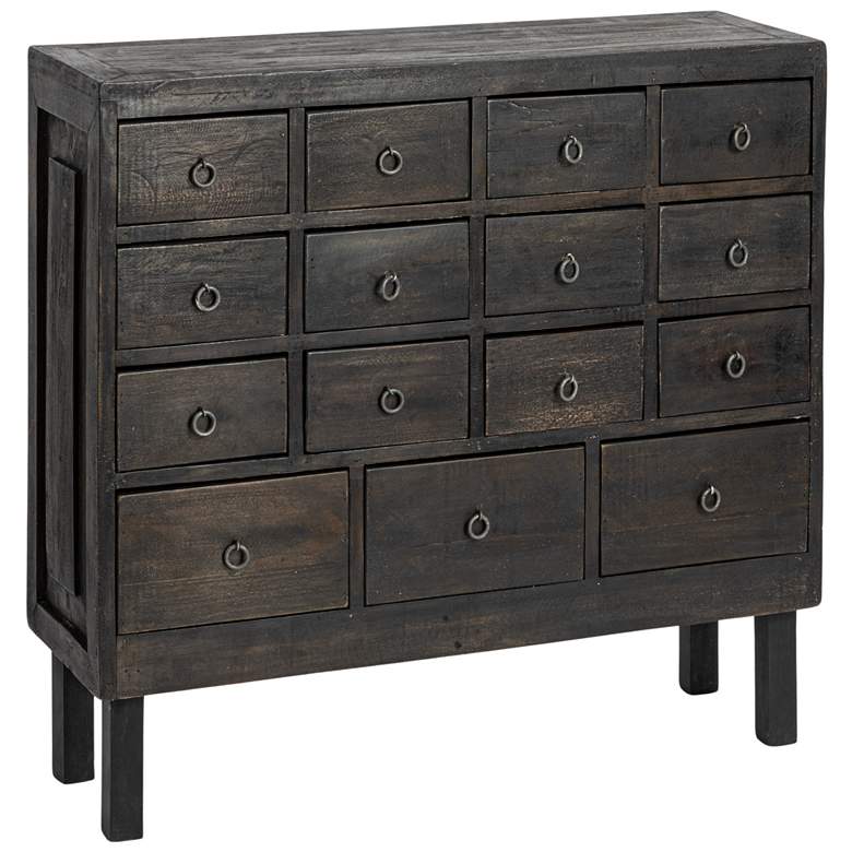 Image 1 Apothecary Cabinet with 15 Drawers, Black