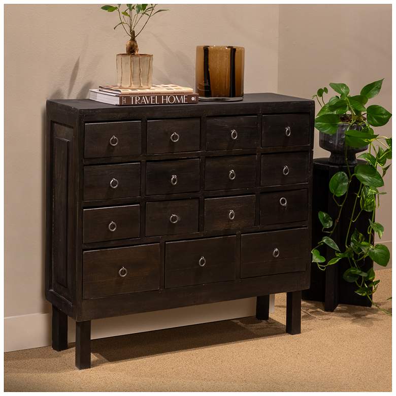 Image 2 Apothecary Cabinet with 15 Drawers, Black more views