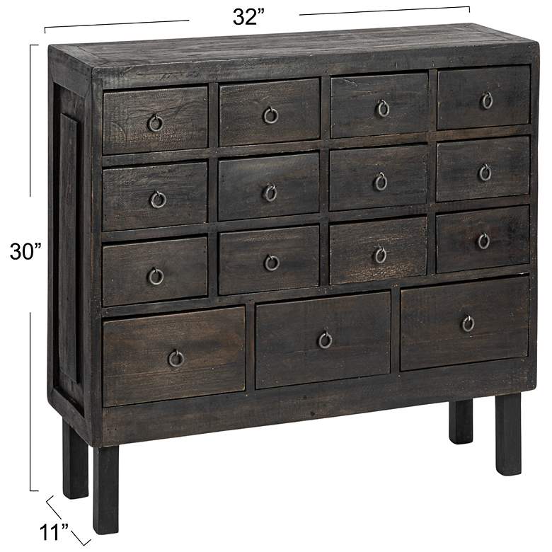Image 3 Apothecary Cabinet with 15 Drawers, Black more views