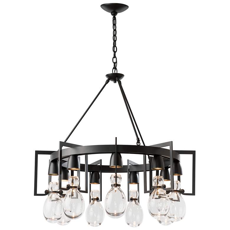 Image 1 Apothecary Circular Chandelier - Black Finish - Clear Glass