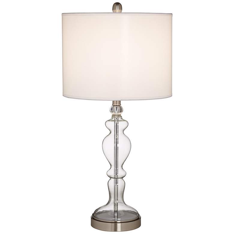 Image 2 Apothecary Clear Glass Table Lamp with Translucent Shade