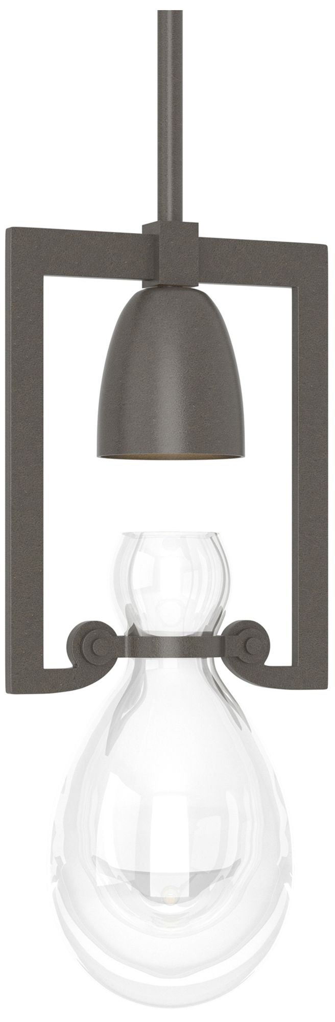 Apothecary Mini Pendant - Dark Smoke Finish - Clear Glass - Made to Order