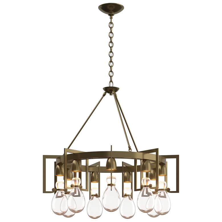 Image 1 Apothecary Modern Brass Circular Chandelier With Clear Glass