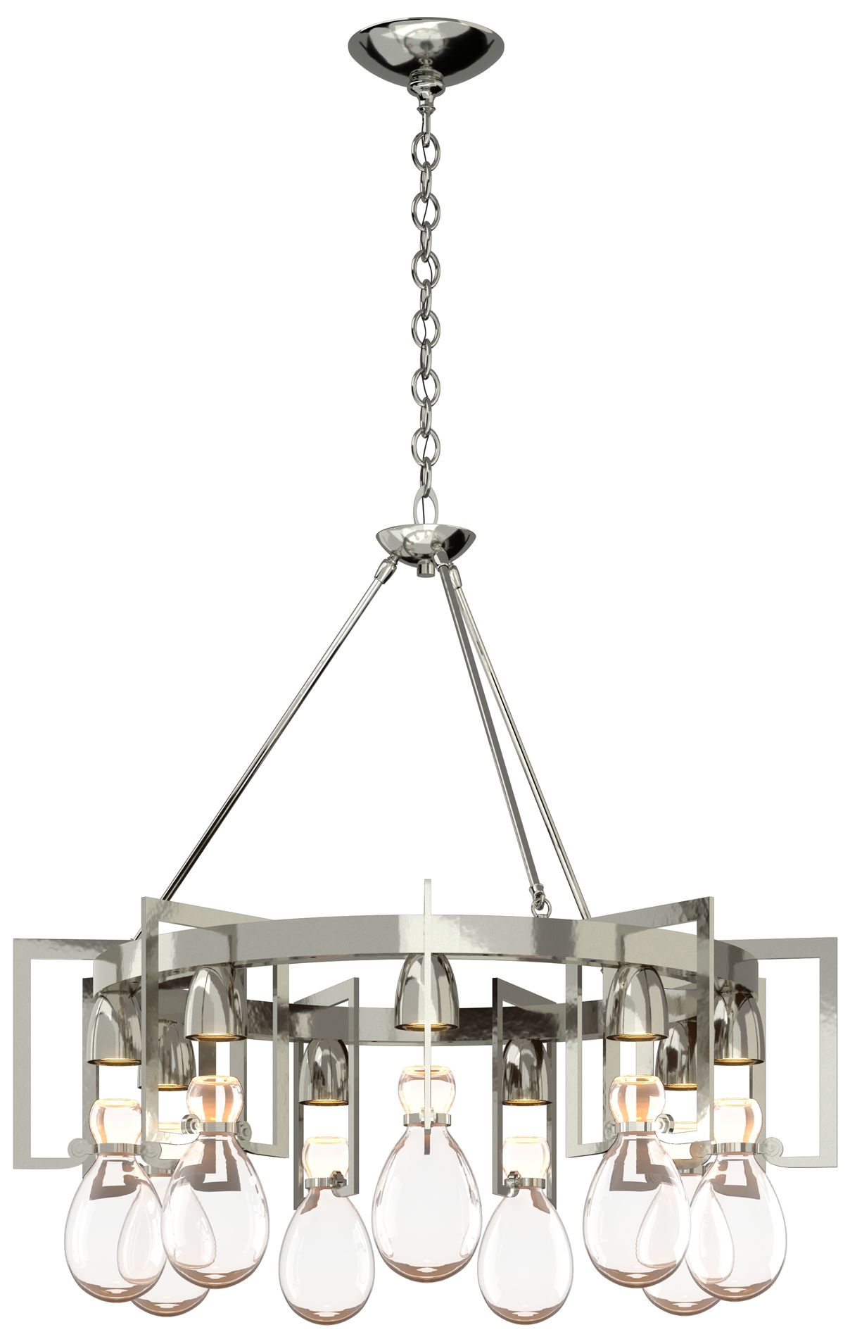 Apothecary Sterling Circular Chandelier With Clear Glass - Made to Order