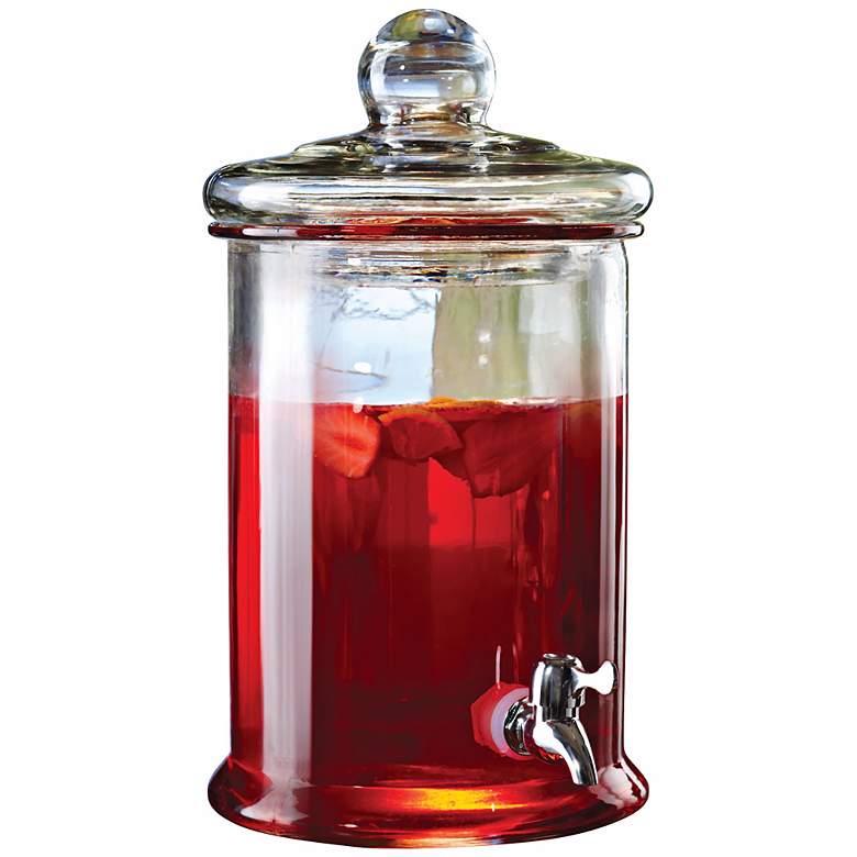 Image 1 Apothecary Style 13 1/2 inch High Glass Beverage Dispenser