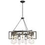 Apothecary Vintage Platinum Circular Chandelier With Clear Glass