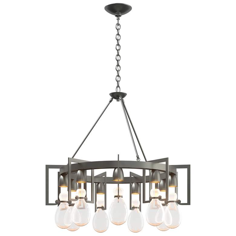Image 1 Apothecary Vintage Platinum Circular Chandelier With Clear Glass