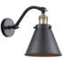 Appalachian 11 1/2" High Black and Antique Brass Wall Sconce