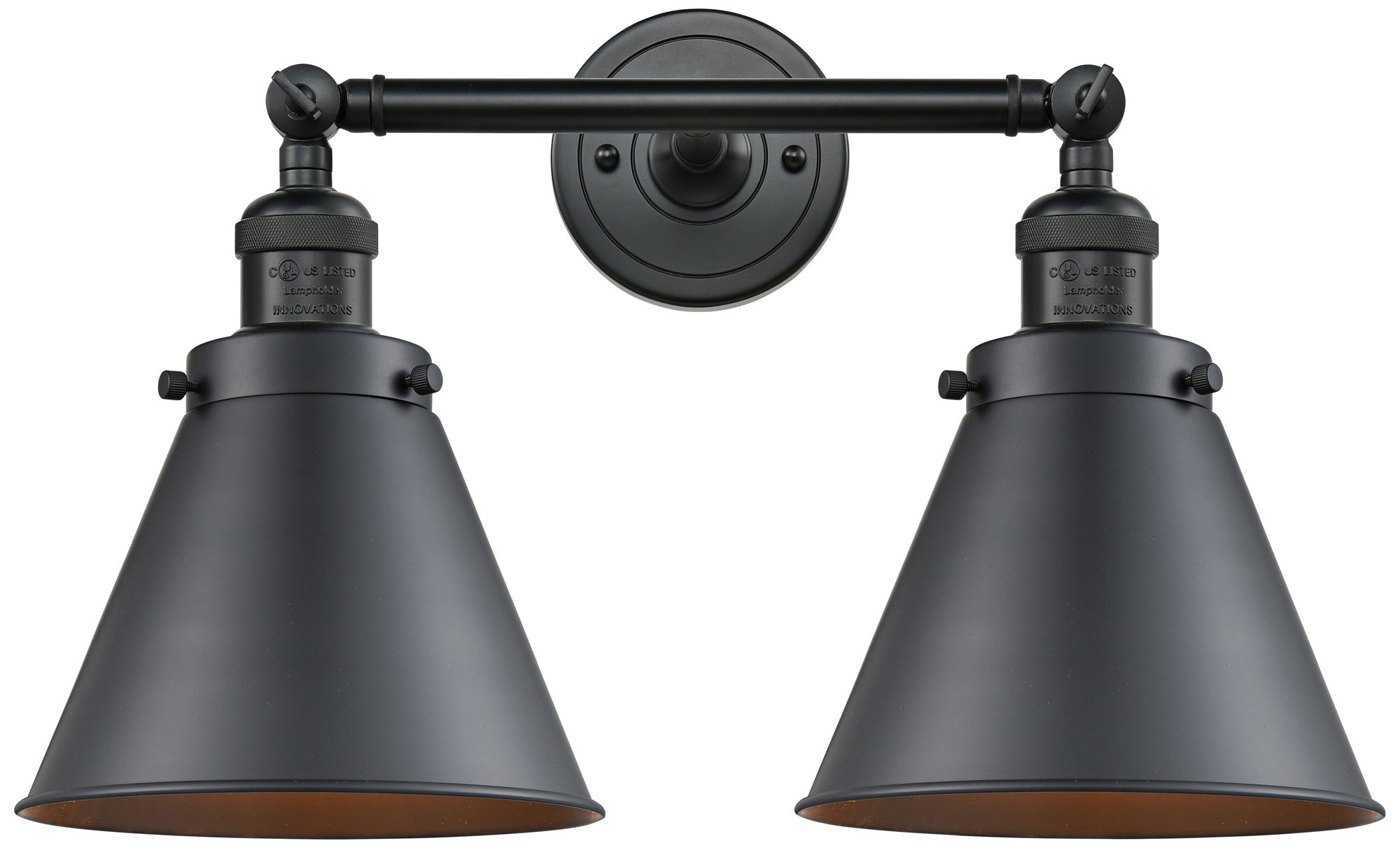 black two light sconce