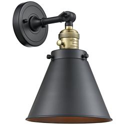 Appalachian 13" High Black Antique Brass LED Wall Sconce