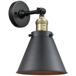 Appalachian 13" High Black Antique Brass Wall Sconce
