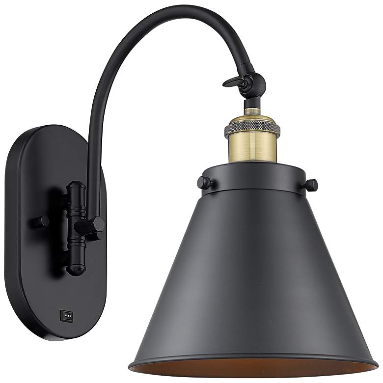 Image 1 Appalachian 13" High Black Metal Wall Sconce