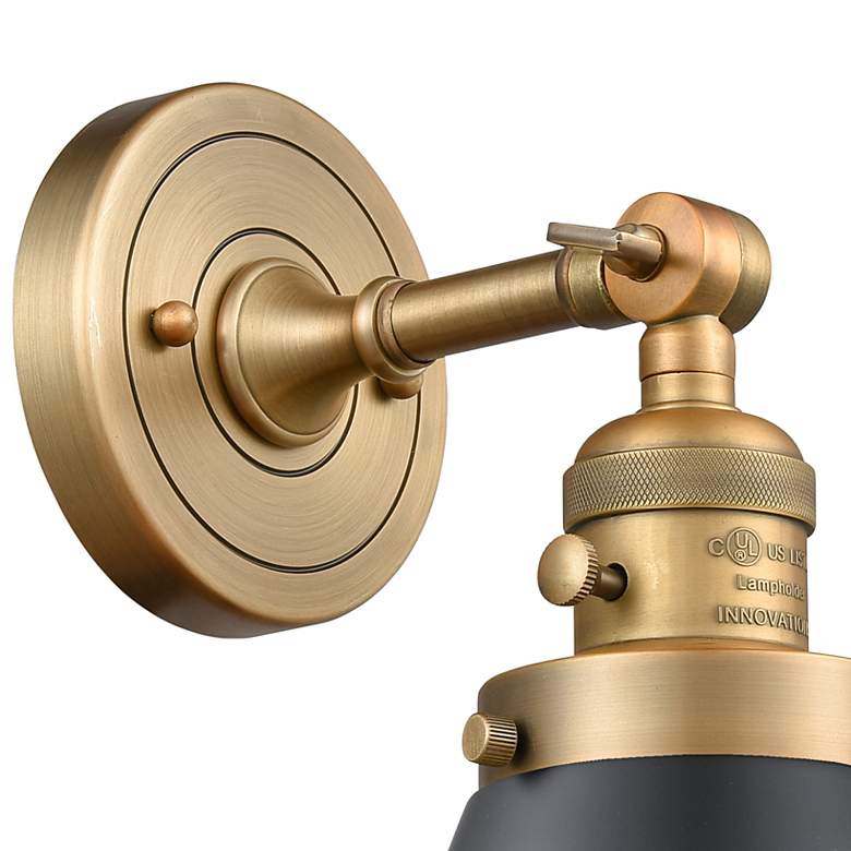 Image 2 Appalachian 13" High Brushed Brass and Black Wall Sconce more views