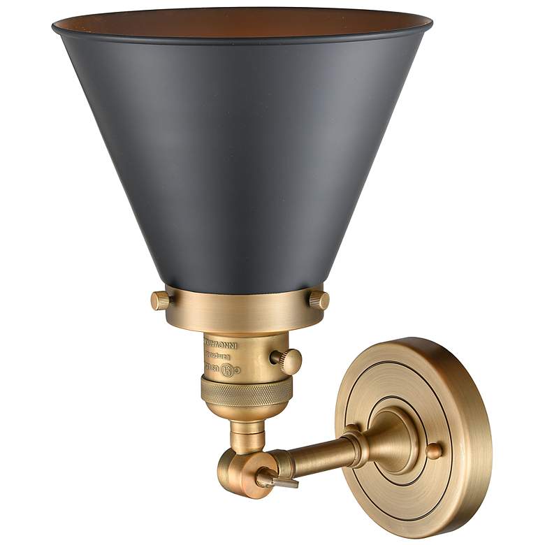 Image 3 Appalachian 13" High Brushed Brass and Black Wall Sconce more views
