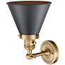 3_Appalachian 13" High Brushed Brass and Black Wall Sconce more views