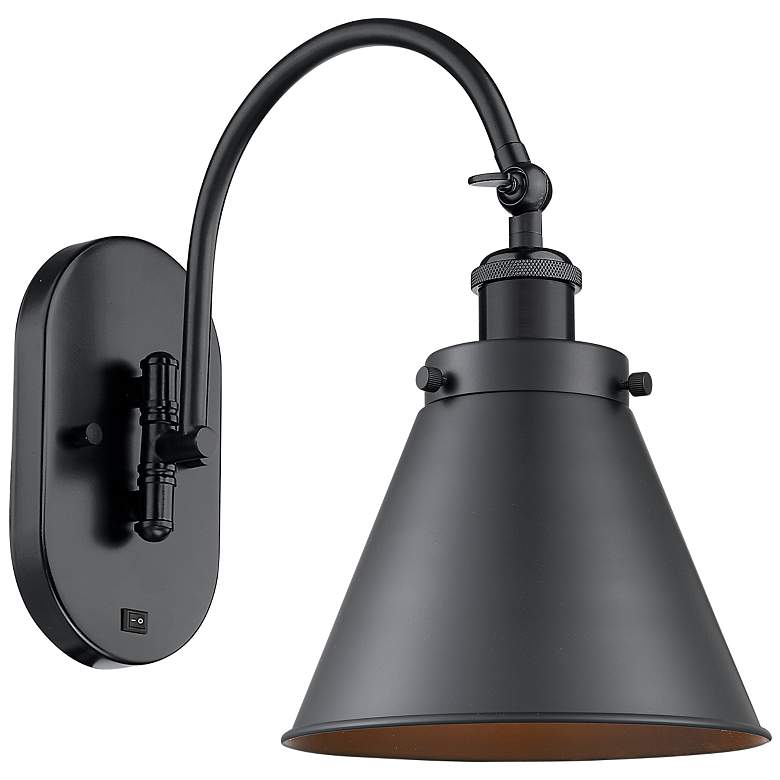 Image 1 Appalachian 13" High Matte Black Metal Wall Sconce