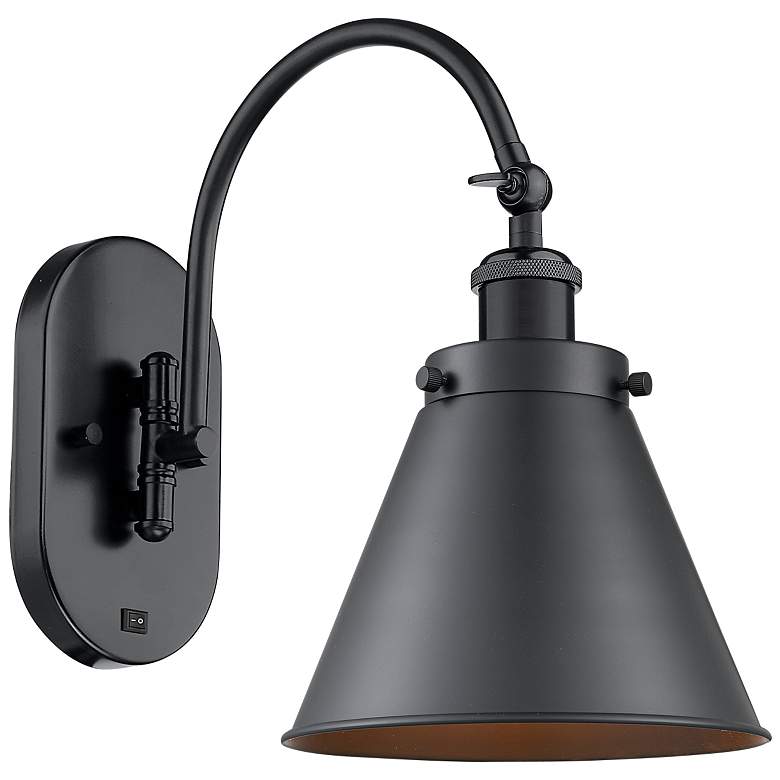 Image 1 Appalachian 13 inch High Matte Black Metal Wall Sconce