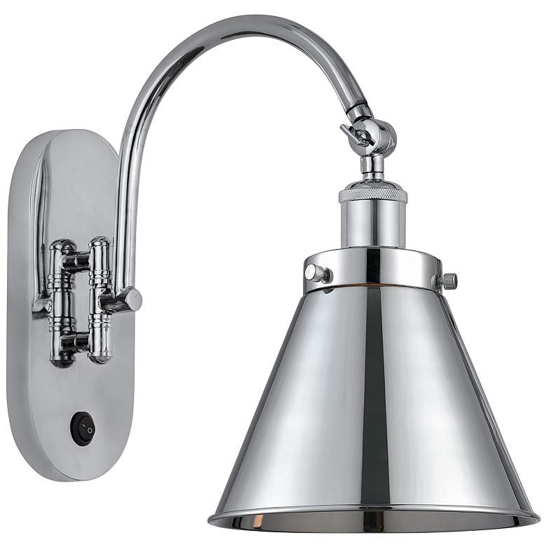 Image 1 Appalachian 13" High Polished Chrome Metal Wall Sconce