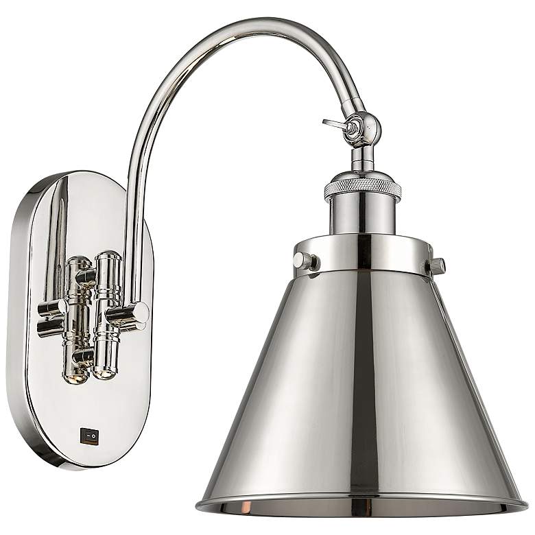 Image 1 Appalachian 13" High Polished Nickel Metal Wall Sconce