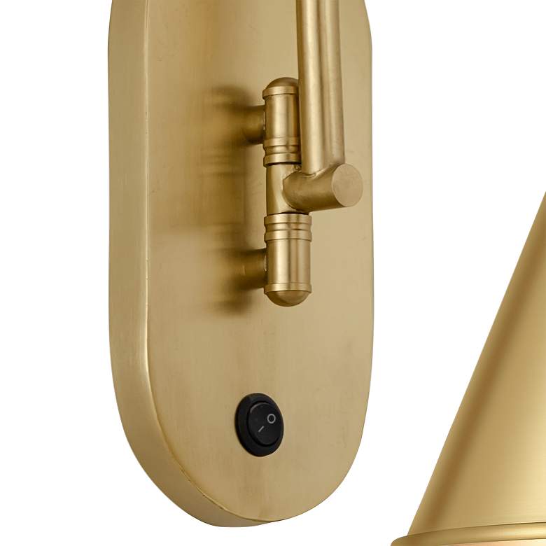 Image 3 Appalachian 13" High Satin Gold Metal Wall Sconce more views