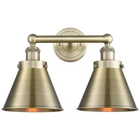 Appalachian 17"W 2 Light Antique Brass Bath Light w/ Antique Brass Sha Appalachian 17"W 2 Light Antique Brass Bath Light w/ Antique Brass Sha
