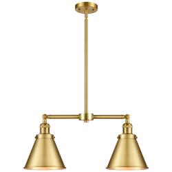 Appalachian 23" 2-Light Satin Gold Island Light w/ Satin Gold Shade