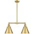 Appalachian 23" 2-Light Satin Gold Island Light w/ Satin Gold Shade