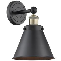 Appalachian 3&quot; High Black Brass Sconce With Matte Black Shade
