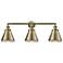 Appalachian 32"W 3 Light Antique Brass Bath Light w/ Antique Brass Sha