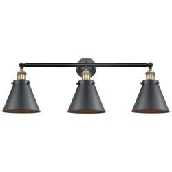 Appalachian 32"W 3 Light Black Brass Bath Vanity Light w/ Matte Black