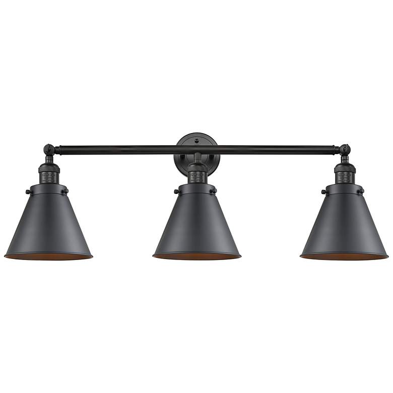 Image 1 Appalachian 32"W 3 Light Matte Black Bath Vanity Light w/ Matte Black