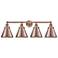 Appalachian 35"W 4 Light Antique Copper Bath Light w/ Antique Copper S