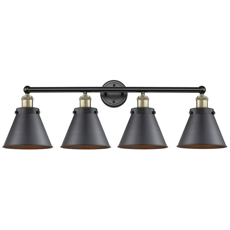 Image 1 Appalachian 35 inchW 4 Light Black Brass Bath Vanity Light w/ Matte Black 