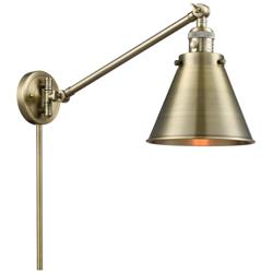 Appalachian 8" Antique Brass LED Swing Arm With Antique Brass Shade