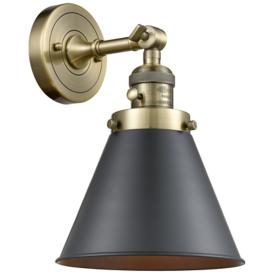 Appalachian 8" Antique Brass Sconce w/ Matte Black Shade Appalachian 8" Antique Brass Sconce w/ Matte Black Shade