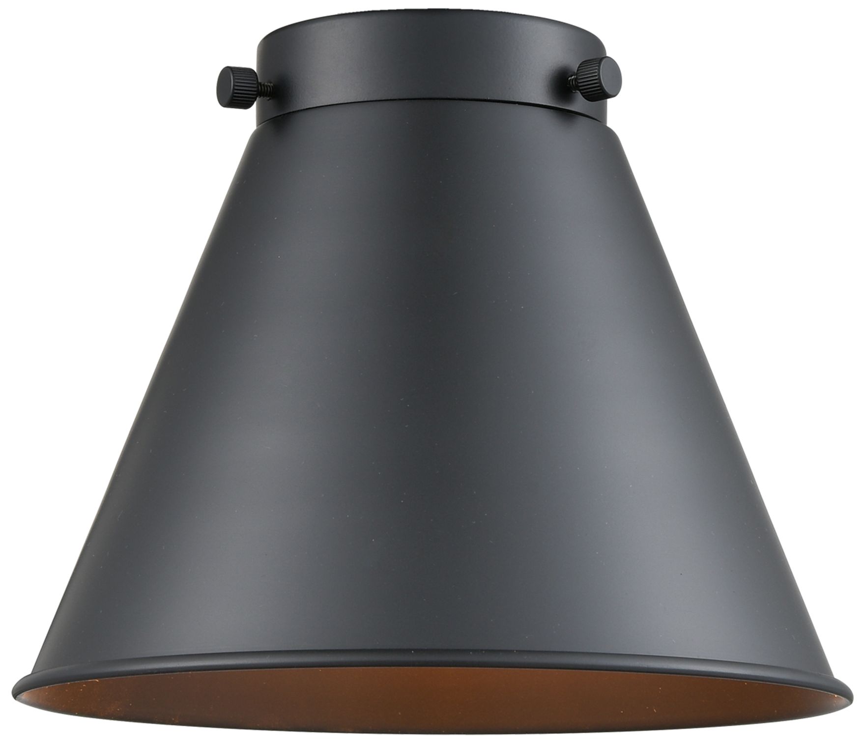 Image 4 Appalachian 8" Antique Brass Sconce w/ Matte Black Shade more views