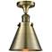 Appalachian 8" Antique Brass Semi Flush Mount