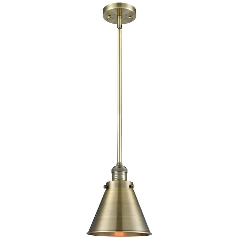Image 1 Appalachian 8" Antique Brass Stem Hung Mini Pendant