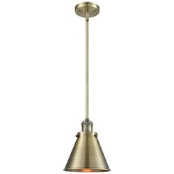 Appalachian 8" Antique Brass Stem Hung Mini Pendant
