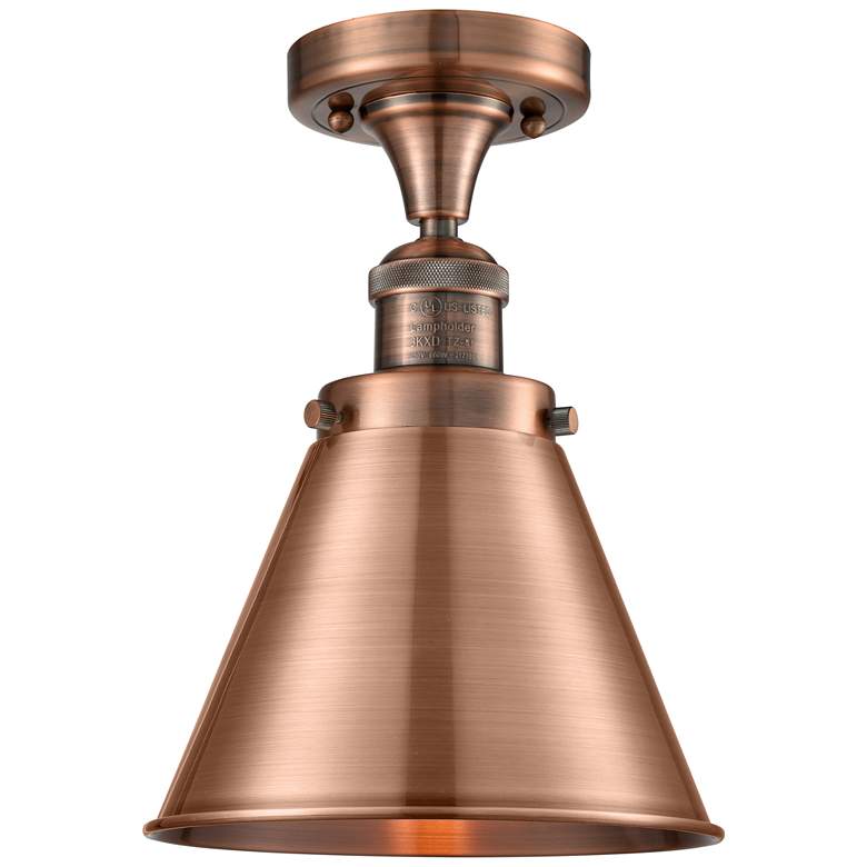 Image 1 Appalachian 8" Antique Copper Semi Flush Mount