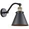 Appalachian 8" Black Antique Brass Sconce w/ Matte Black Shade
