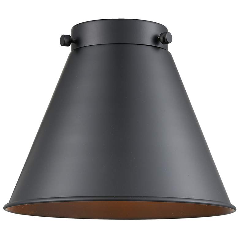 Image 3 Appalachian 8" Black Antique Brass Sconce w/ Matte Black Shade more views