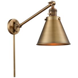 Appalachian 8" Brushed Brass LED Swing Arm With Brushed Brass Shade Appalachian 8" Brushed Brass LED Swing Arm With Brushed Brass Shade